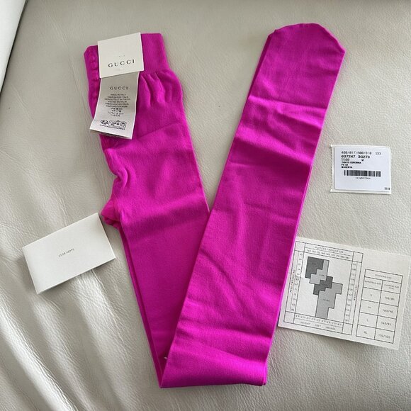 NWT Gucci Women’s Pink GG Tights Size Medium 100% Authentic - Picture 1 of 6